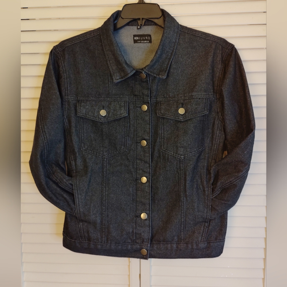 KUVRD**Women's Midnight Blue Denim Jacket - Picture 3 of 9